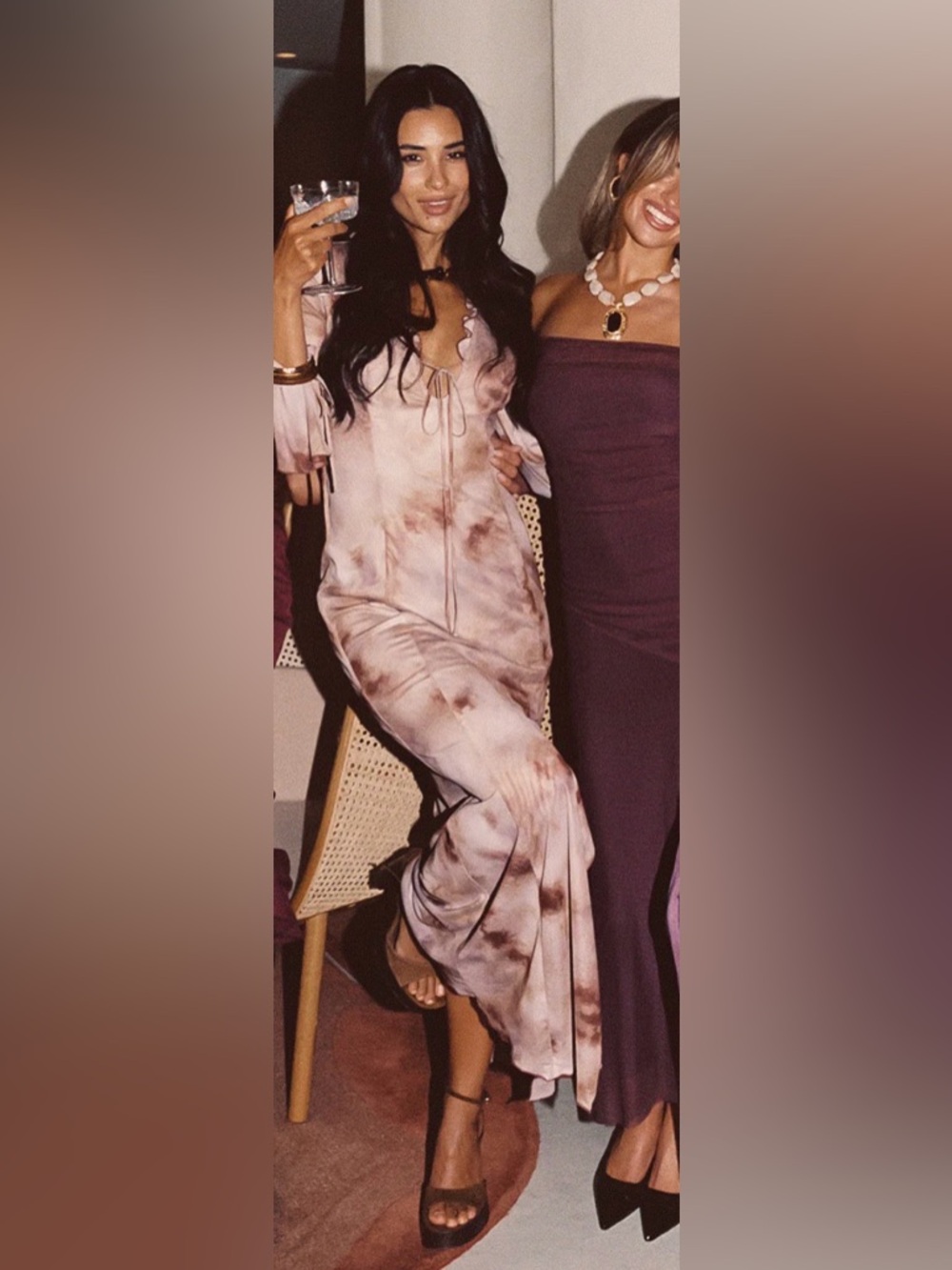 12th Tribe Brown Tie-Dye Maxi Dress